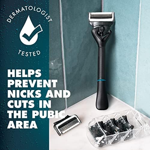 Gillette Intimate Razor for Men, Men’s Pubic Razors for Manscaping, Gentle and Easy to Use, Designed For Pubic Hair, 1 Handle, 2 Blade Refills