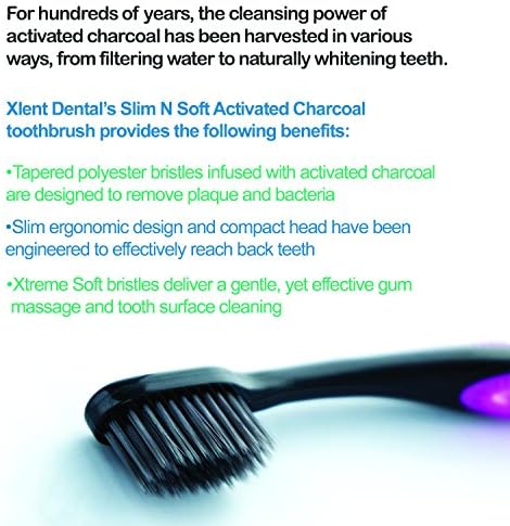 Xlent SMYL Activated Charcoal Toothbrush – Ultra Soft Tapered Bristles, Compact Head & Slim Design | 4 Count