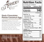 Asher's Chocolates, Smaller Chocolate Covered Eggs, Individually Wrapped 1oz Eggs Covered in Chocolate, Spring Collection of Easter Eggs, Small Batches of Kosher Chocolate, Family Owned Since 1892 (6 Eggs, Dark Chocolate, Petite Coconut Cream)