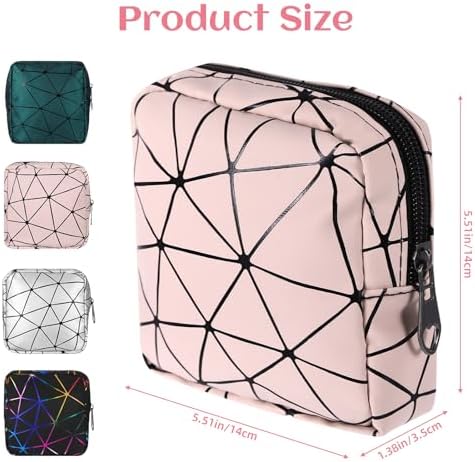 4Pcs Sanitary Napkin Storage Bag, Portable Period Bag for Teen Girls Woman, Pad Pouch Tampon for Purse, Reusable Zipper Period Pouches for Teen School Office Travel Feminine Care Organizer, Diamond