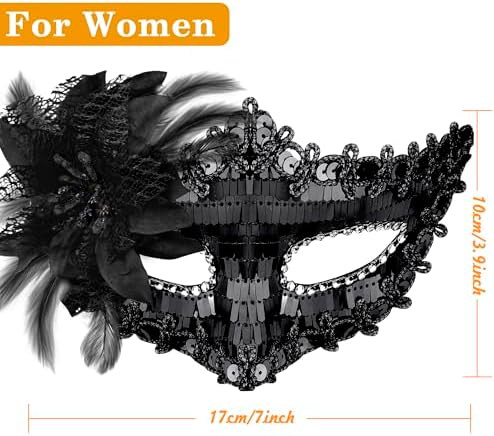 SIQUK Couple Masquerade Masks Set Venetian Party Mask Costume Mask