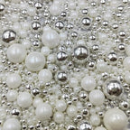 Edible White Silver Sugar Pearls Candy Sprinkles 120G/ 4.23Ounce Baking Cake Sprinkles Cupcake and Cake Topper Cookie Decorations Wedding Party Valentines Halloween Christmas Supplies