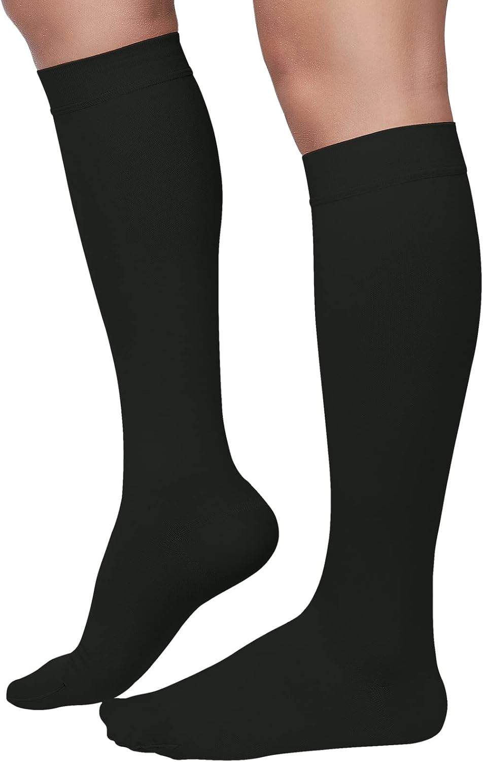 MGANG® 20-30 mmHg Compression Socks, Knee High Compression Stocking for Men and Women, Closed Toe, for Varicose Veins, DVT, Swelling, Edema, Shin Splints, Black XX-Large