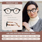 KoKoBin Reading Glasses Roud for Women Oversized Blue Light Blocking with Spring Hinge 3 Pack Fashion Design