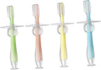 4pcs Boy Girl Toothbrush Silicone Teether Brush Soft Bristles for Toddlers Hair Brush Teething Bristles Toothbrush Training Suction Base
