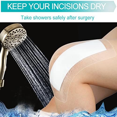Waterproof Bandages for Knee Replacement Shower Cover Post Surgical Recovery Shower Protector First Aid Wound Adhesive Island Dressing Incisions 4 X 10 Inch Pack 0f 25