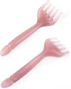 WY LIGHTING LEVEL 2Pcs Head Massager Manual Hair Scalp Massager Gua Sha Five Claw Massage Tool Comb Portable Handheld Resin Relax Tool for Father's Day Mother's Day Gifts (Pink Purple)