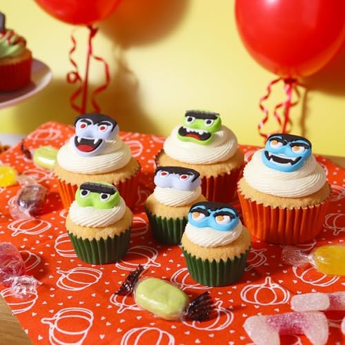 PME Halloween Edible Sugar Decorations - Monster Faces (Set of 12)