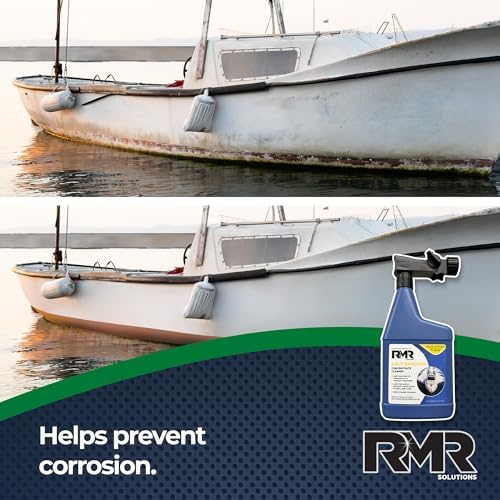 RMR Salt Remover Concentrate Cleaner, Salt & Rust Remover & Engine Flush for Boats, Trucks, & Vehicles, 32 Ounce Bottle with Hose-End Adapter