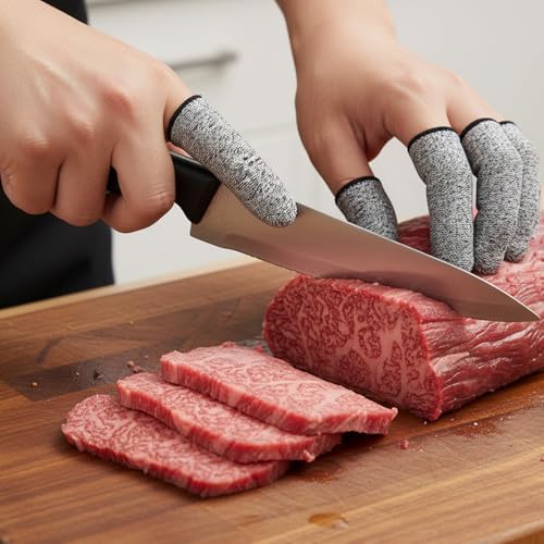 20 PCS Finger Cots Cut Resistant Protector,Cut Resistant Finger Protectors for Kitchen,Work,Anti-Slip,Reusable(Grey)