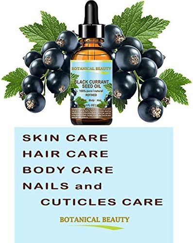 Botanical Beauty BLACK CURRANT SEED OIL. 100% Pure Natural Undiluted Refined Cold Pressed Carrier Oil for Skin, Hair, Lip and Nail Care (0.5 Fl Oz)