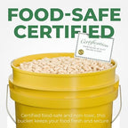 5-Gallon Yellow Bucket Pail Container with Lid | Metal Handles with Plastic Grip for Easy Carrying | Multi-Use | Easy Stack and Store | Heavy-Duty Extra Durable | Food Grade | BPA Free - 1 Pack