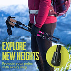 TrailBuddy Walking Stick Tips - Pack of 6 Replacement Rubber Cane Tips Fit Most Trekking & Hiking Poles w/Shock Absorption, Grip & Traction Protectors - 11mm Diameter