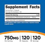 Nutricost TMG (Trimethylglycine) 750mg, 120 Capsules