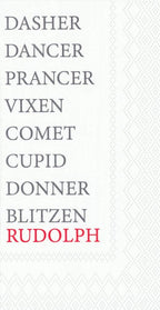 Boston International IHR 3-Ply Dinner Napkins Decorative Paper Guest Towels, 16-Count, 8.5" x 4.5", Reindeer