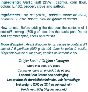 Paellero Carmencita . 2 boxes, 10 envelopes total