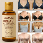 AAMZG Breast Massage Oil for Skin Firming & Elasticity – Lightweight Non Greasy Botanical Body Oil for Bust Care, Hydration & Smoother Looking Skin – 100 ml (3.4 fl oz)