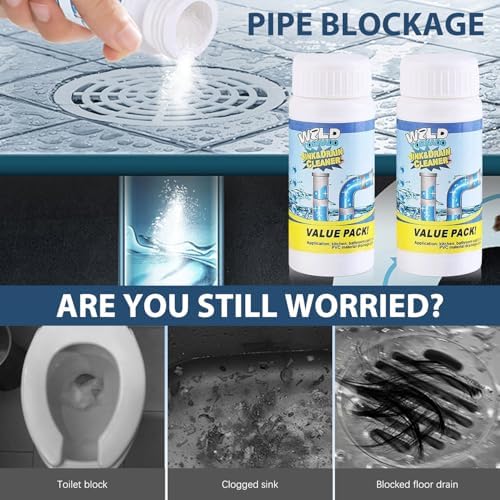 2pc Wild Tornado Pipe Dredge,Powerful Sink Cleaner for Kitchen Toilet Pipeline Quick Cleaning Tool- Wild Tornado Pipe Cleaner - wild sink and drain cleaner- Drain Foam Cleaner
