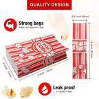 Popcorn Bags, 2 oz Flat Bottom Paper Popcorn Bags for Family Movie Night Baseball Themed Carnival Christmas Birthday Party 50 Pcs