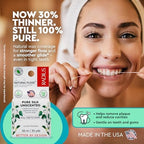 RADIUS Natural Silk Dental Floss, Now 30% Thinner for Smooth Glide in Tight Teeth, Hand-Spun Silk Infused with Coconut Oil, Plastic-Free & Sustainable Packaging, Unscented, 33 YD - Pack of 3