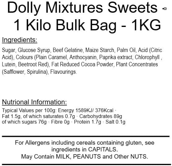 Dolly Mixtures - 1 Kilo Bulk Bag - 1KG Sweets - The Sweet Jar Co.