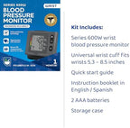 Microlife Series 600 Wrist Blood Pressure Monitor, 2 Users, Stores 198 Measurements