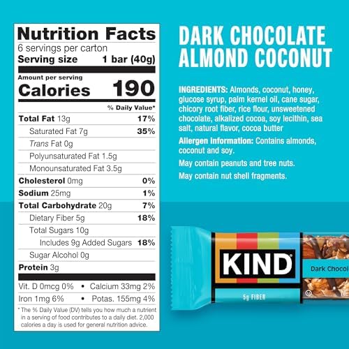 KIND Dark Chocolate Almond & Coconut, 1.4 Oz (Pack Of 6)