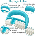 Cellulite Massage, Manual Roller Massages with Two-Wheel Handle,Relax Muscles to Relieve Stress,Increases Blood Circulation,Apply to Arm/Shoulder/Leg/Back/Buttocks/Abdomen(Blue)