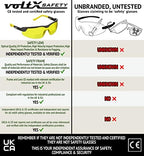 voltX GT ADJUSTABLE Bifocal Reading Safety Glasses (YELLOW Lens +2.5), ANSI Z87.1+ & CE EN166FT, Anti fog coated, UV400 Lens, Tilt & length adjustable earstems, clip on safety cord