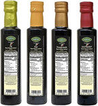 Mantova Organic Flavored Balsamic Vinegar of Modena 4-Variety Pack: Fig, Pear, Pomegranate, & Raspberry; Perfect for Gift Basket, Add to Pasta, Salad, Ice Cream and Cocktails, 8.5 oz per bottle