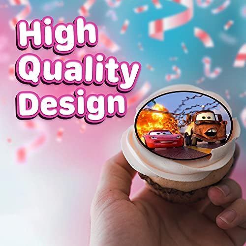 30 x Edible Cupcake Toppers – Racing Cars Themed Collection of Edible Cake Decorations | Uncut Edible on Icing Sheet
