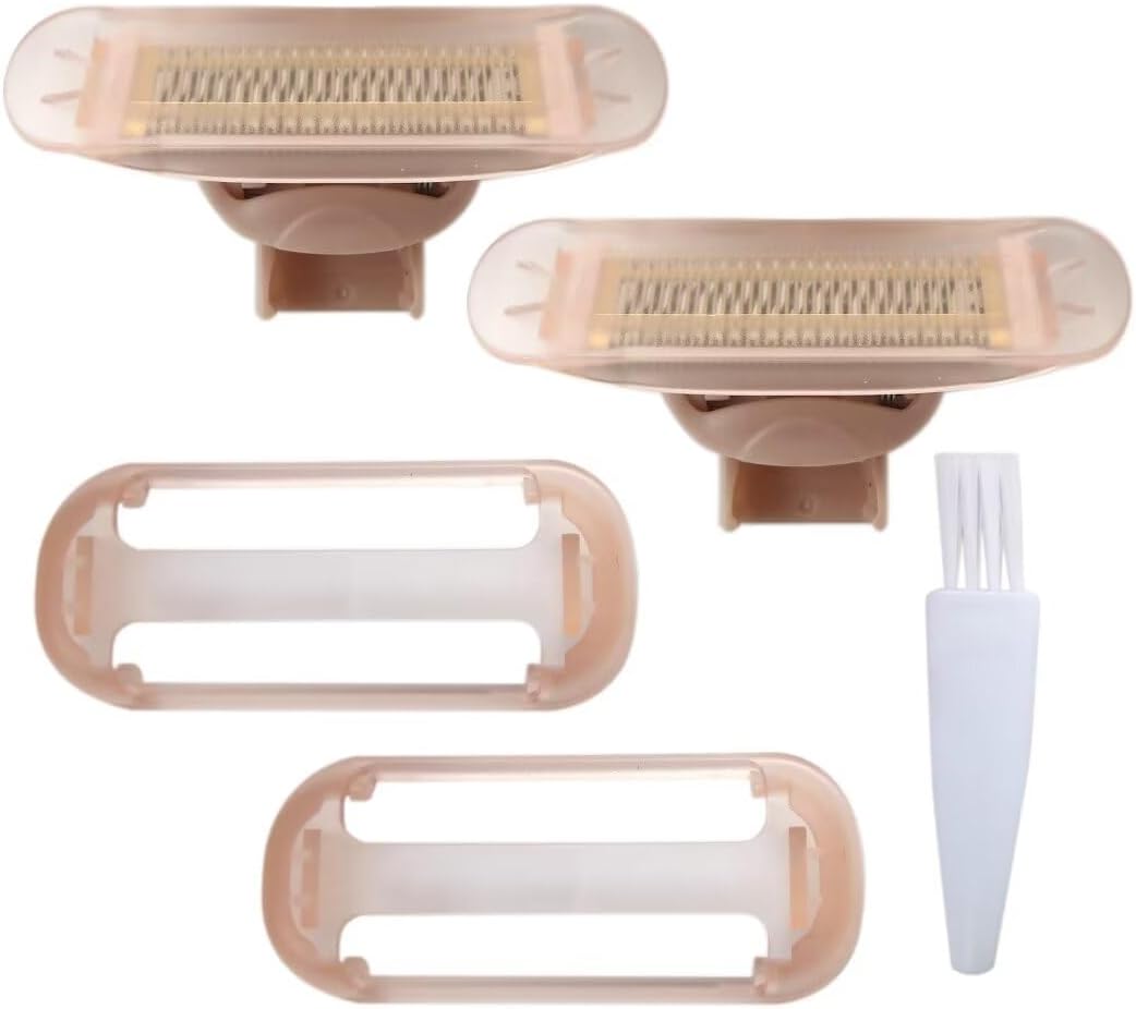 2 Count Razor Replacement Heads Replacement for Flawless Nu Razor, Rose Gold Plated Body Replacement Head with Covers