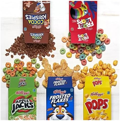 Breakfast Cereal Variety Mini Boxes - Breakfast On The Go Assorted Pack Cold Cereal Box Bulk Groceries Individual Packs Easy Breakfast Food Single Serve Kids Food Wholesale Snack Mini (25 Counts)