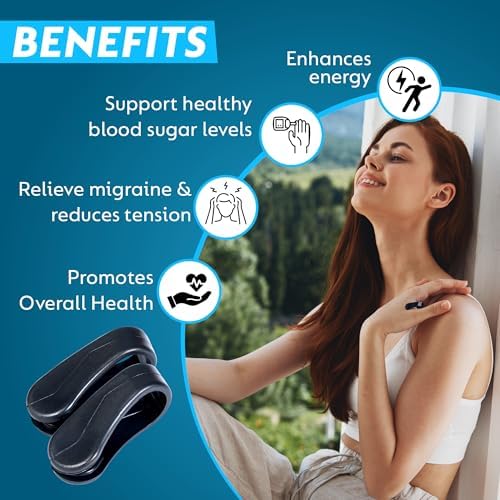 Sugar Control Acupressure Clip | Natural Blood Sugar Support & Migraine Relief | Non-Invasive Acupressure Therapy for Stress, Pain & Energy Balance | Drug-Free Wellness Tool
