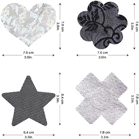 Glitters Pasties Rave Pack Nipple Covers Stickers Disposable Sticky Breast Petals Bra Set for Women Rave Outfit Party