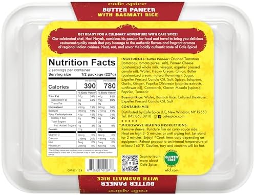 Butter Paneer with Basmati Rice (Frozen)