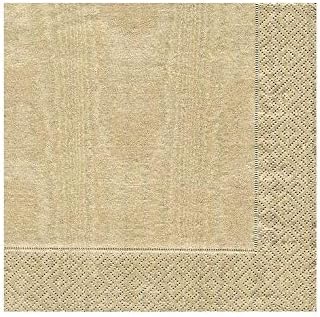 Caspari Moiré Paper Cocktail Napkins in Gold - Two Packs of 20