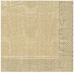 Caspari Moiré Paper Cocktail Napkins in Gold - Two Packs of 20