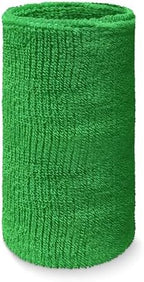 COUVER Absorbent Soft Durable 6 inch Extra Long Thick Sports Wristband Sweatband (1 Piece)
