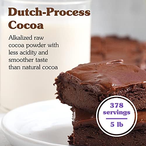 NuNaturals Organic Fairtrade Certified Cocoa Powder, Premium Dutch-Process For Drinking and Baking, 5lb