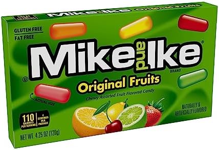 Mike and Ike Candy, Original Fruits, 4.25oz Theater Box, Pack of 12