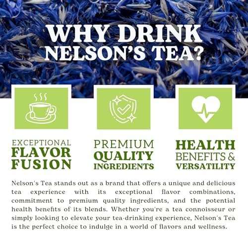 Nelson's Tea Cornflower Petals - Dried Blue Cornflower (Centaurea Cyanus) for Tea Blends, Latte, Smoothie, & Bath Salts (2 oz.)