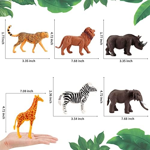 LaVenty 13PCS Safari Animals Cake Decoration Jungle Animals Cake Decoration Wild One Cake Decoration