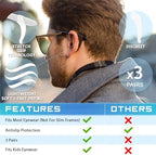 Anchor Glasses Straps - 3 Pack - Sunglasses Retainer Anti-Slip Glasses Grip Ear Hook Eyeglasses Anti-Slip Temple Tip Glasses Holder (Black)