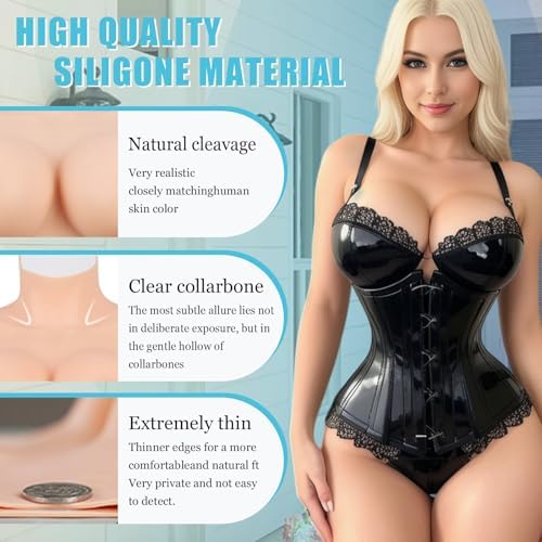 Silicone Breast Forms for Crossdressers Breastplate for Drag Queen Fake Breasts for Transgender Cosplay