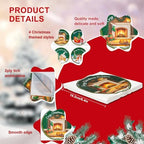 100 Pcs Christmas Cocktail Napkins Disposable 2 Ply – 4 Designs disposable Xmas Cocktail Napkin Dinnerware Set for Xmas Party Decorations