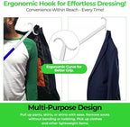 Ultimate Dressing Aid: 35.5-Inch-Long Handle Shoe Horn & Sock Remover – Adjustable Mobility Aids for Shoes, Socks, Shirts, Pants Ideal for Seniors & Disabled with Comfortable Sock Removal Aid
