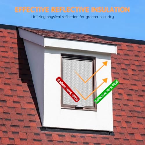 Reflective Foil Insulation, Double Reflective Bubble Insulation Sheet, Aluminum Foil Bubble Shield, Radiant Barrier Roll for RV Windows Weatherproofing (23.6''x 10Ft)