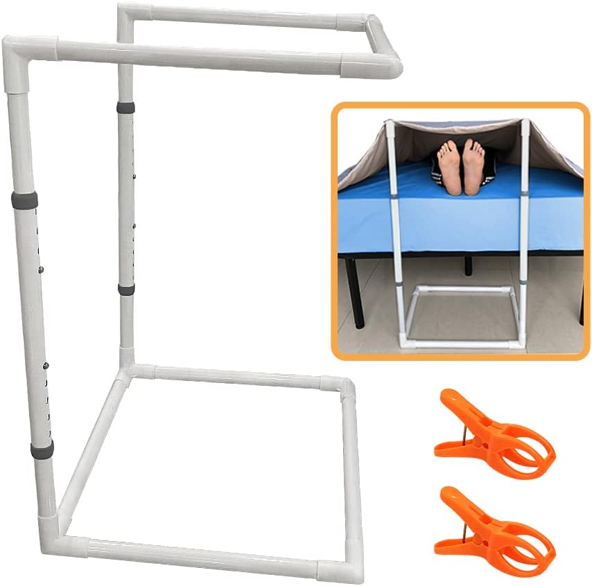Blanket Lifters for Foot of Bed Feet Cradle Raiser Sheet Lifter Blanket Lift Support Holder Hospital Bed Rail Assistance Toe Care Leg Ankle Surgery Recovery Adjustable Height (26"- 34")