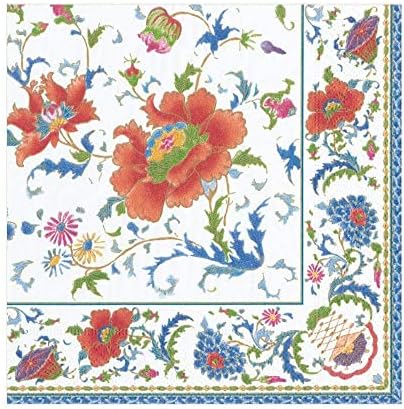 Caspari Chinese Ceramic Paper Luncheon Napkins in White, 20 Per Package
